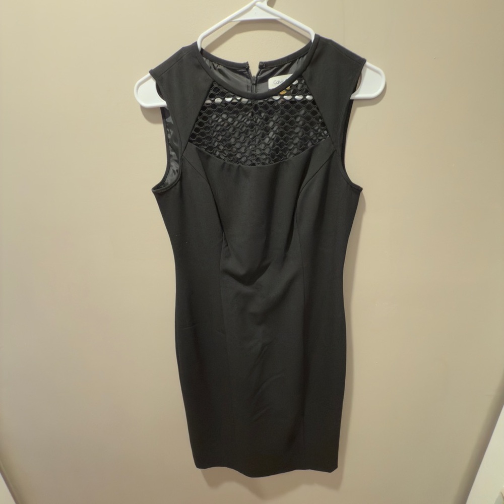 EUC- Calvin Klein Midi Sheath Dress in Black, Size 4